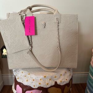 Betsey Johnson Cream Tote Bag